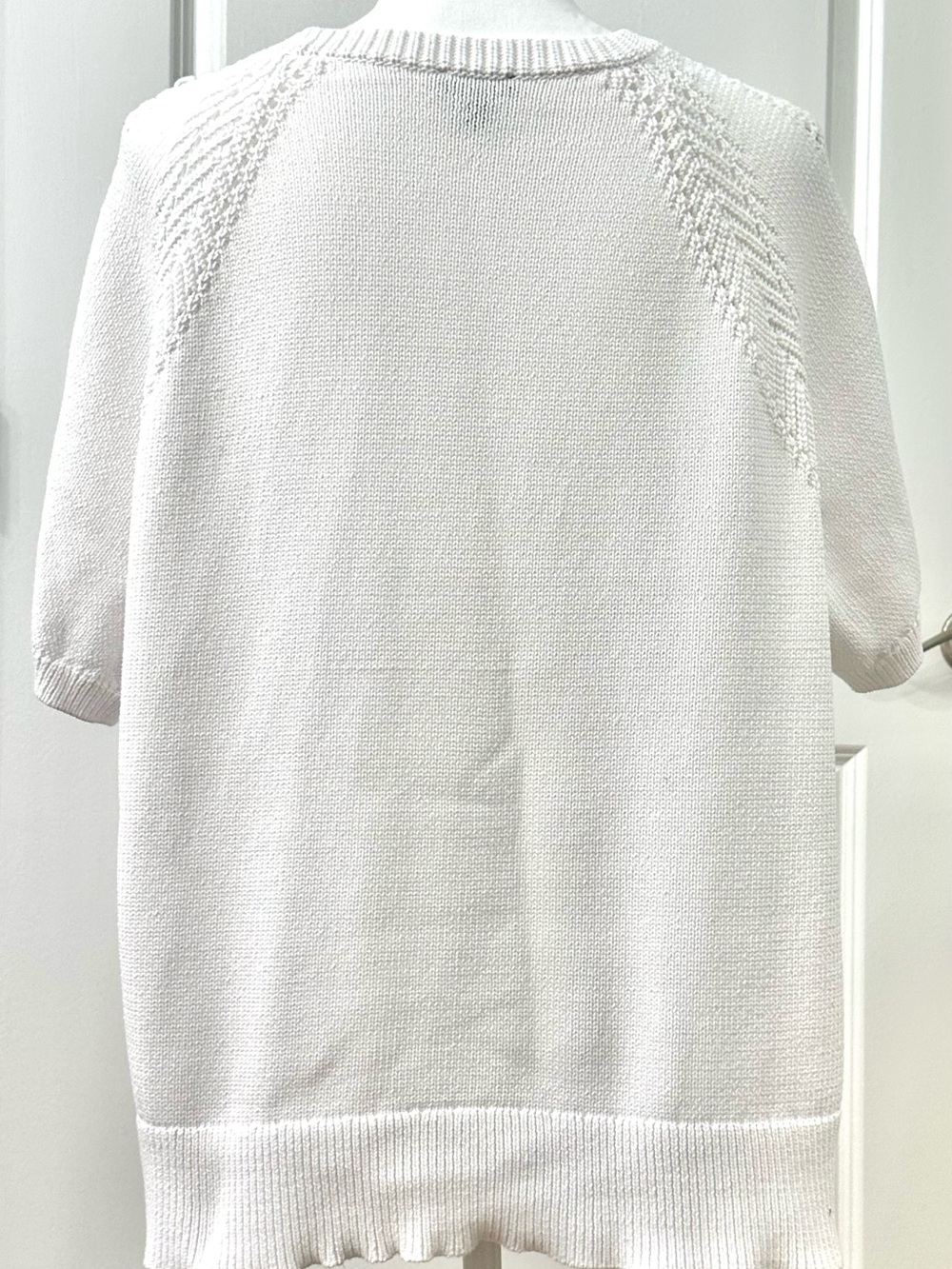 Talbots White Short Sleeve Cotton Blend Sweater Plus Size 2X - Picture 2 of 3